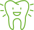 Animated smiling tooth with sparkles